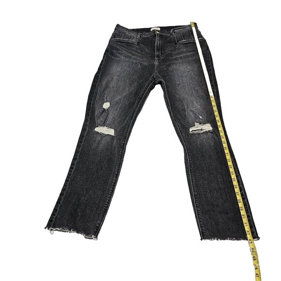 Favorite Daughter Jordie Charcoal Gray Distressed Jeans Size 34 Stretch Cotton - Picture 5 of 16